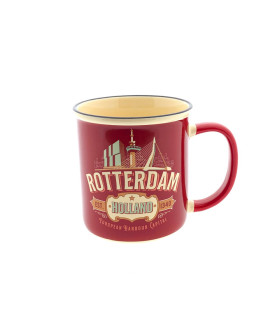 Beker - Beker - Mok vintage Rotterdam City bikes rood incl. geschenkverpakking