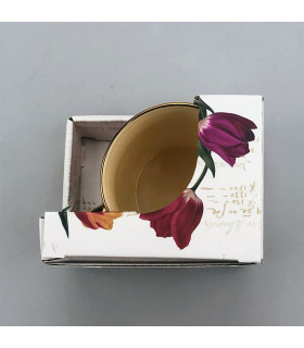 Beker pretty tulips groen/goud incl luxe kadoverpakking