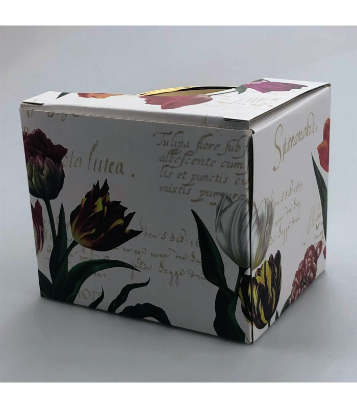 Beker pretty tulips groen/goud incl luxe kadoverpakking