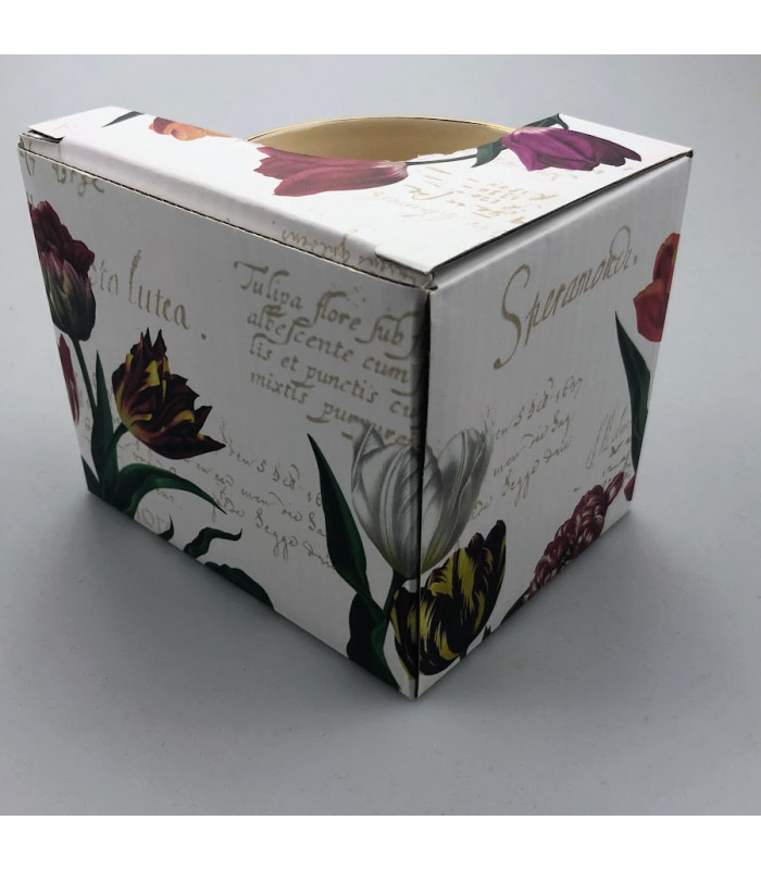 Beker pretty tulips roze/goud incl luxe kadoverpakking