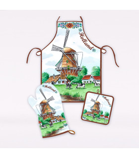 Driedelige keukenset Holland Molen en Koetjes - 8548