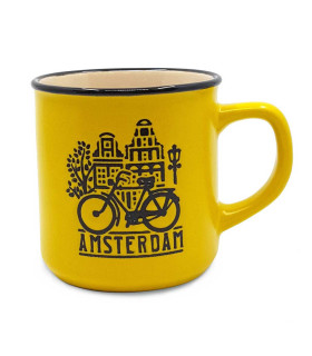 Mok Amsterdam Geel | Campmug | Mokken retro vintage verpakking