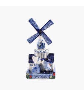 Delfts Blauw Muziekmolen Kuspaar - 16 cm