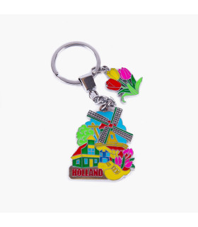 Sleutelhanger Holland | Molen, Tulpen, Klomp | Souvenir