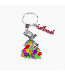 Sleutelhanger Tulpenveld & Molen | Typisch Hollands Souvenir