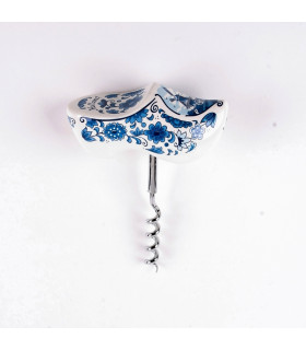 Kurkentrekker houten klomp delftsblauw 8 cm