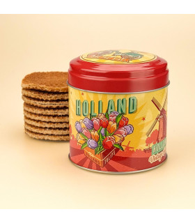 Stroopwafels blik | Hollandse souvenir | Tulpen & fiets