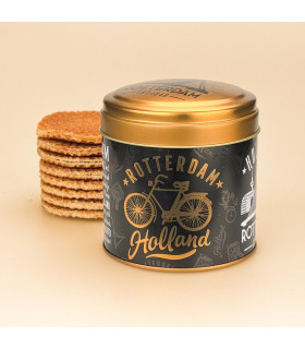 Rotterdam Stroopwafels | Blik met 8 wafels en stadsbeelden