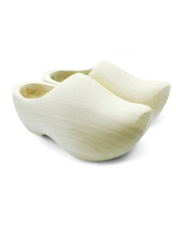 Oud Hollandse blanke klompen spitsneus + sleutelhanger