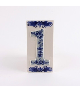 Huisnummer 1 Delfts Blauw Keramiek