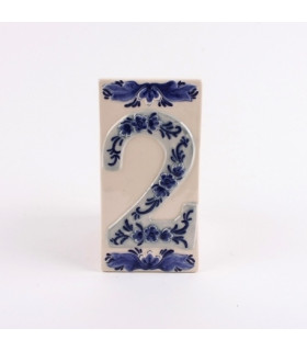 Huisnummer 2 Delfts Blauw Keramiek