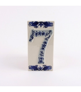 Huisnummer 7 Delfts Blauw Keramiek
