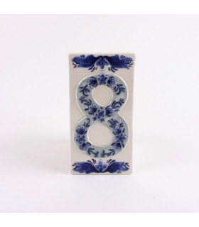 Huisnummer 8 Delfts Blauw Keramiek