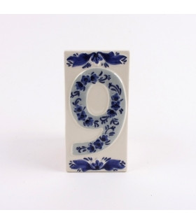 Huisnummer 9 Delfts Blauw Keramiek