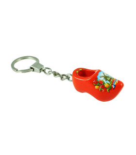 Sleutelhanger met 1 klompje van 4 cm Oranje