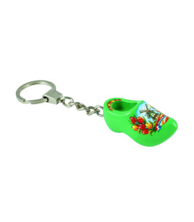 Sleutelhanger met 1 klompje van 4 cm Groen