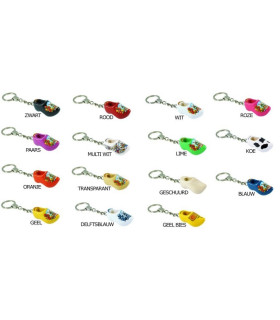 250 sleutelhangers met 1 klompje 4 cm