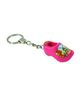 Sleutelhanger met 1 klompje van 4 cm Roze