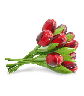 Boeket van 9 houten tulpen Red Aubergine