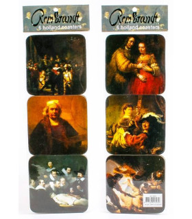 Set van 6 kurk onderzetters Rembrandt