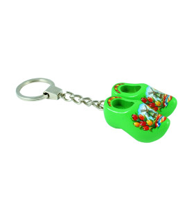 Sleutelhanger met 2 klompjes van 4 cm Groen
