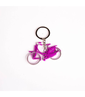 Sleutelhanger fiets metallic purple