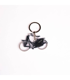 Sleutelhanger fiets metallic zwart
