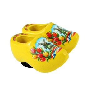 Magneetklompjes Geel met tulpen 4 cm