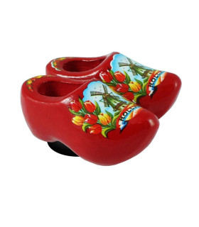 Magneetklompjes Rood met tulpen 4 cm