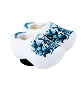 Magneetklompjes Delftsblauw met tulpen 4 cm