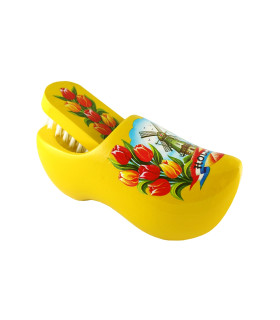 Klompje met borsteltje geel + tulp en molen
