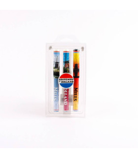 Pennen in blister 3 assorti molens kleur Holland